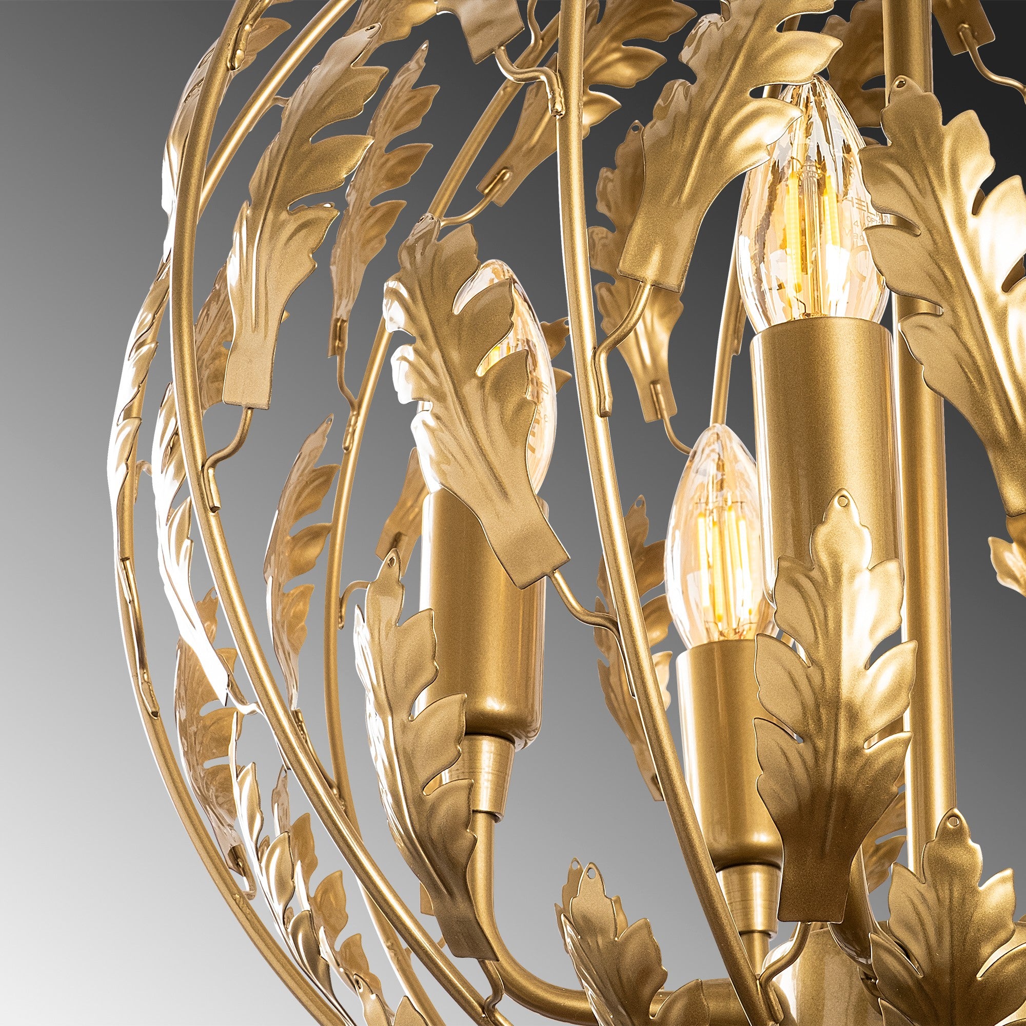 Candeeiro de Teto moderno com corpo de metal, altura ajustável 41 x 41 x 64 cm, 5 soquetes E14, design floral glamoroso, perfeito para interiores elegantes