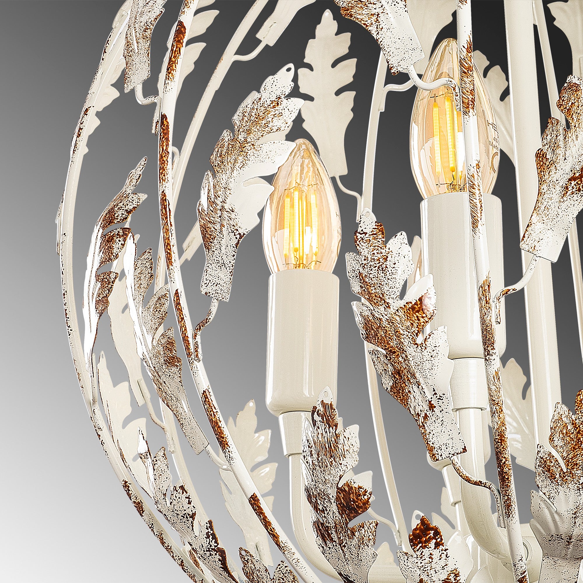 Candeeiro de Teto moderno com corpo de metal, altura ajustável 41 x 41 x 64 cm, 5 soquetes E14, design floral glamoroso, perfeito para interiores elegantes