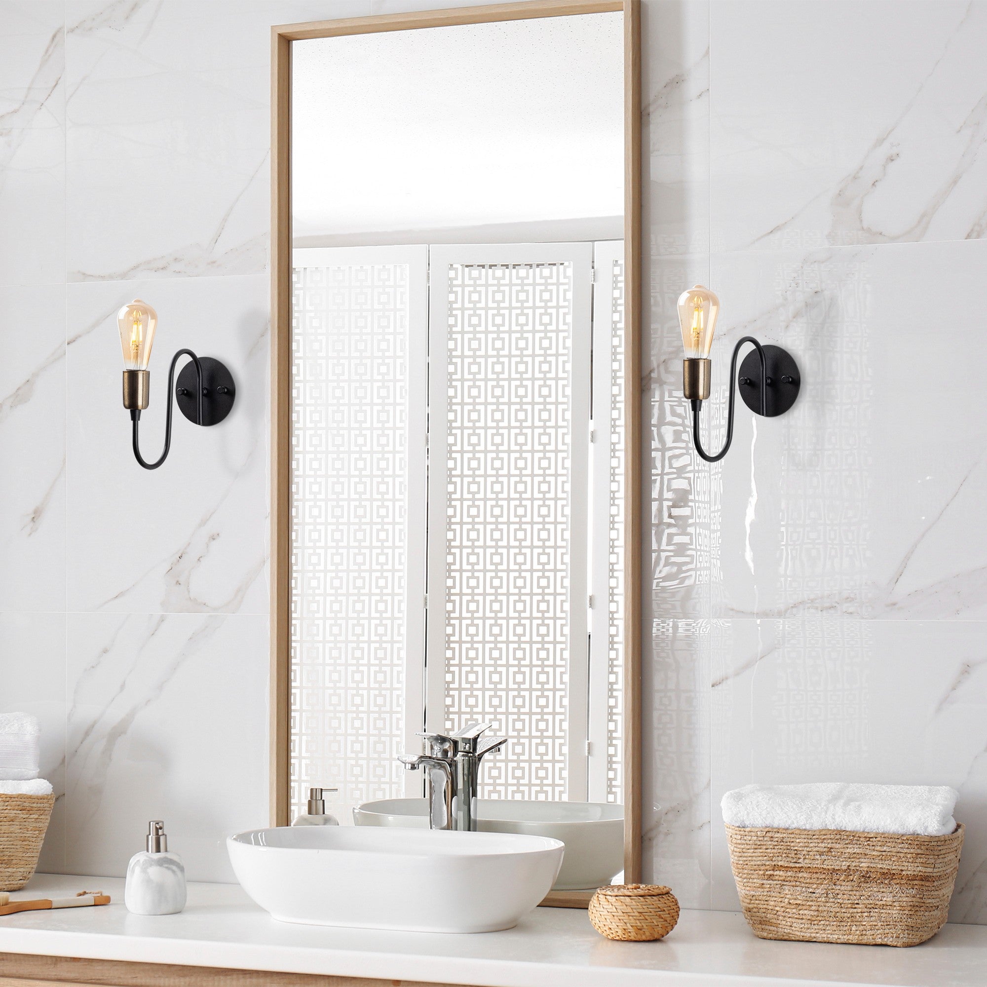 Candeeiro de Parede Industrial, Corpo em Metal Preto e Antigo, 12 x 26 x 20 cm | Soquete E27, Máx. 40 W, IP20 | Iluminação Elegante para Espaços Modernos