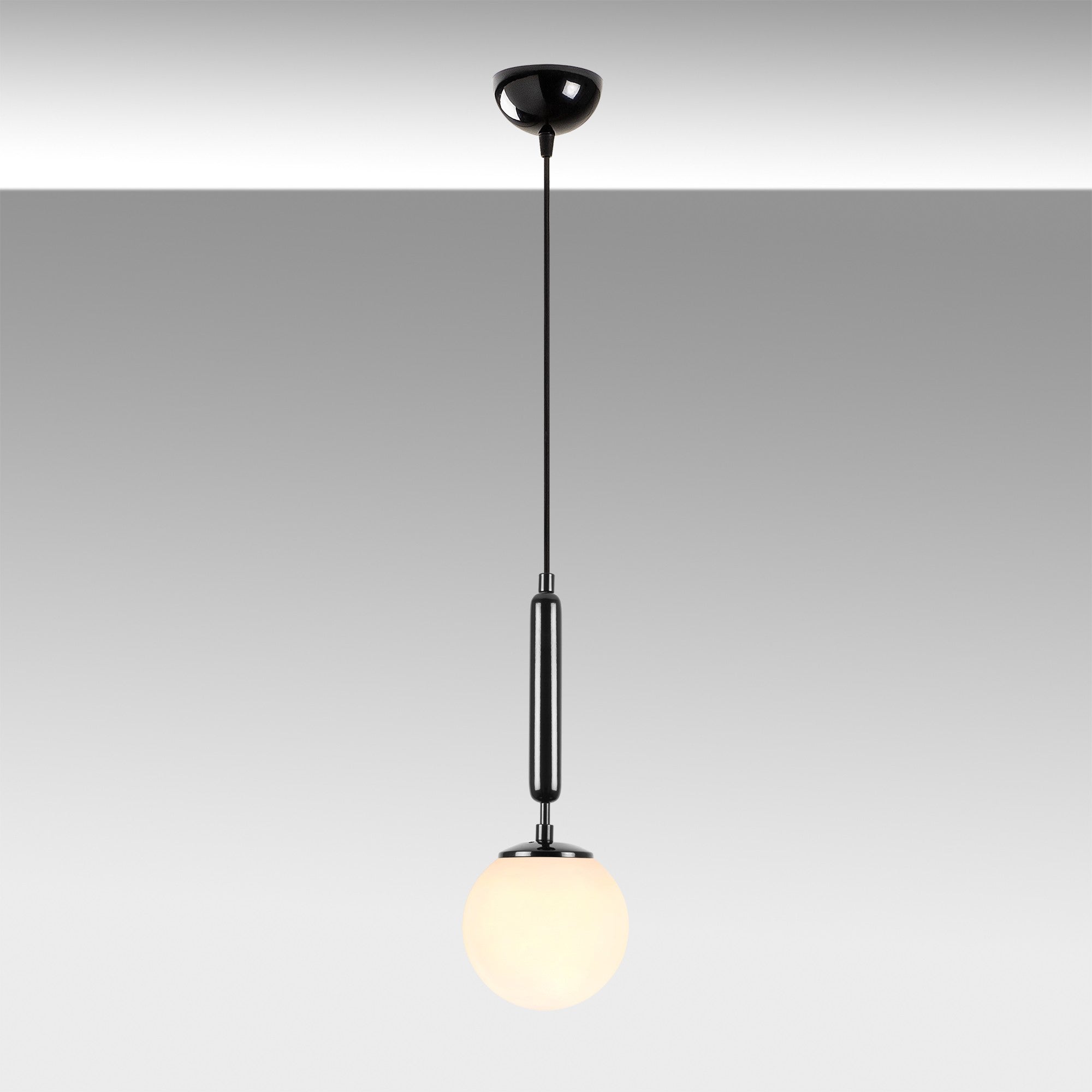 Candeeiro de Teto elegante preto e branco, altura ajustável 15x15x49 cm, corpo de metal, IP20, soquete E14, perfeito para decoração industrial e escandinava