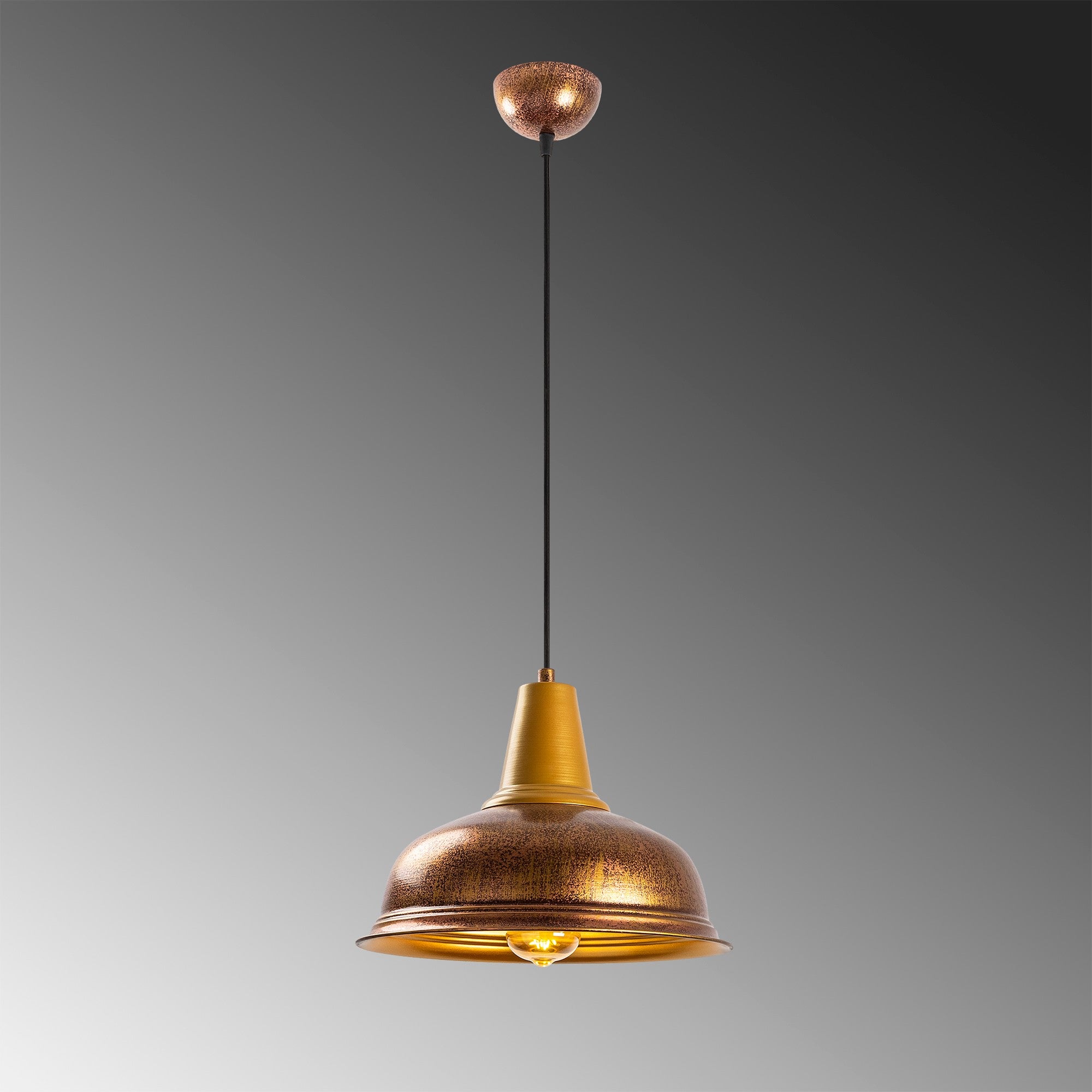 Candeeiro de Teto Elegante de Cobre, Altura Ajustável 32 x 32 x 33 cm | Corpo em Metal, IP20, Soquete E27, Máx. 40 W | Perfeito para Decoração Barroca e Escandinava