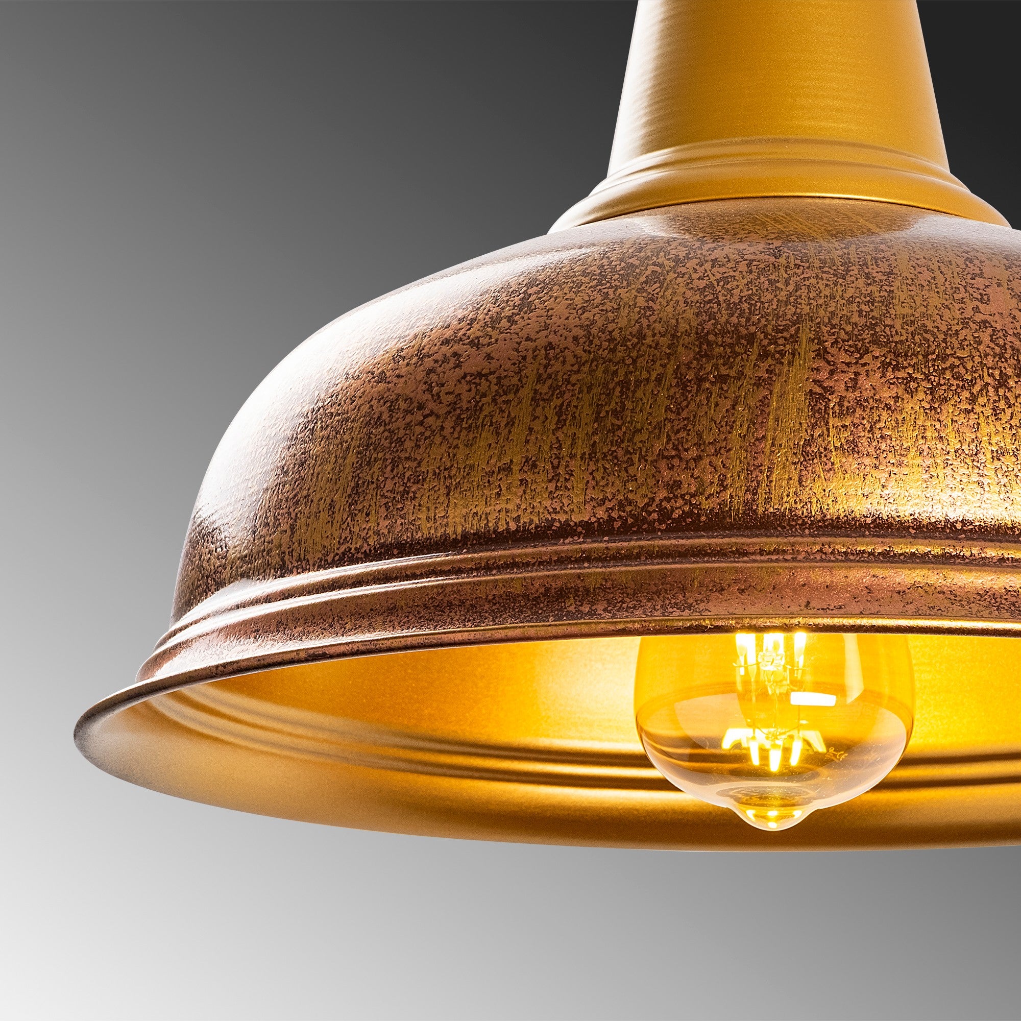 Candeeiro de Teto Elegante de Cobre, Altura Ajustável 32 x 32 x 33 cm | Corpo em Metal, IP20, Soquete E27, Máx. 40 W | Perfeito para Decoração Barroca e Escandinava