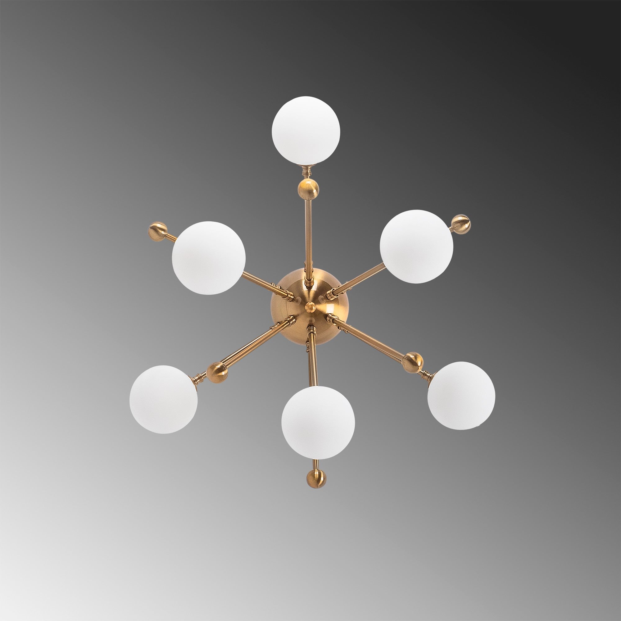 Candeeiro de Teto Vintage Elegante, Corpo de Metal com Tampa de Vidro, 50 x 50 x 28 cm, Acabamento em Cobre, 6 Soquetes G9 (Lâmpada Não Inclusa) | Design Moderno e Glamouroso para Decoração de Casa