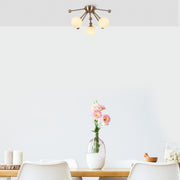 Candeeiro de Teto vintage elegante, corpo de metal, 40 x 40 x 23 cm, acabamento em cobre, 3 soquetes G9 (lâmpada não incluída), design escandinavo moderno, classificação IP20