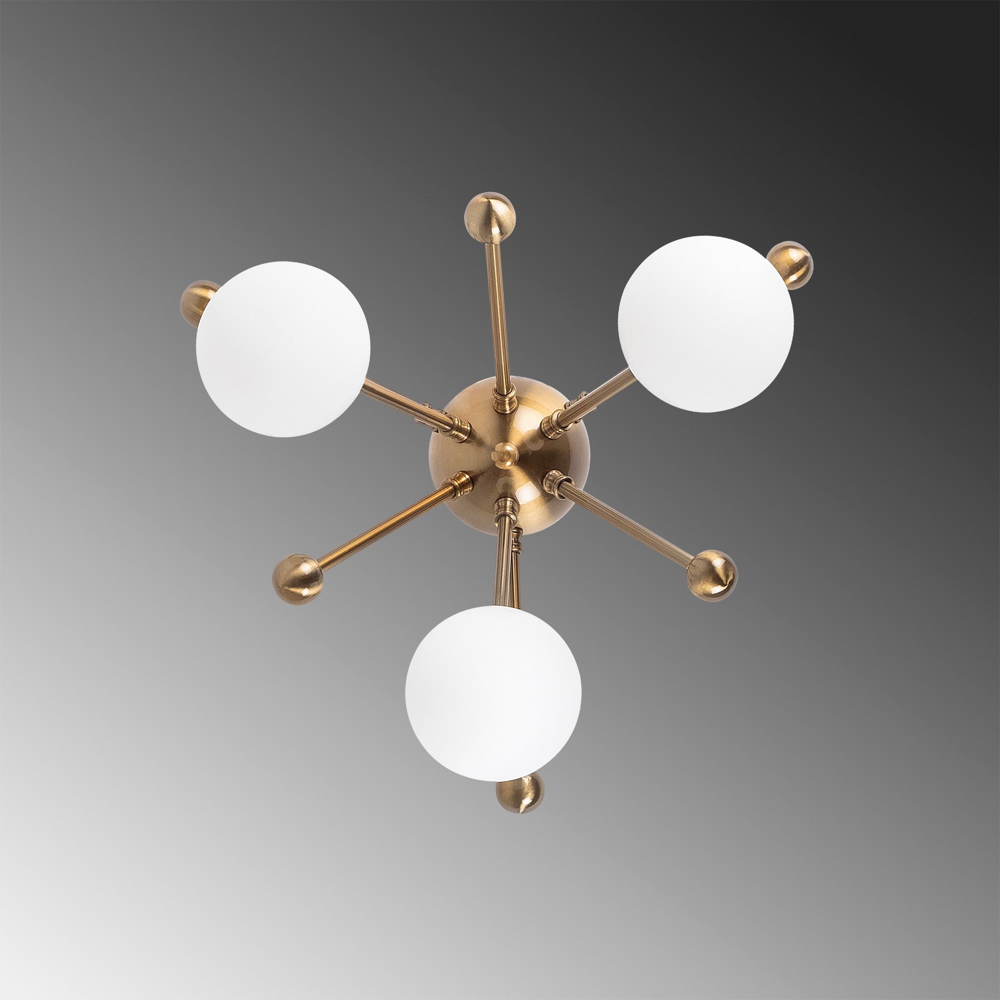 Candeeiro de Teto vintage elegante, corpo de metal, 40 x 40 x 23 cm, acabamento em cobre, 3 soquetes G9 (lâmpada não incluída), design escandinavo moderno, classificação IP20