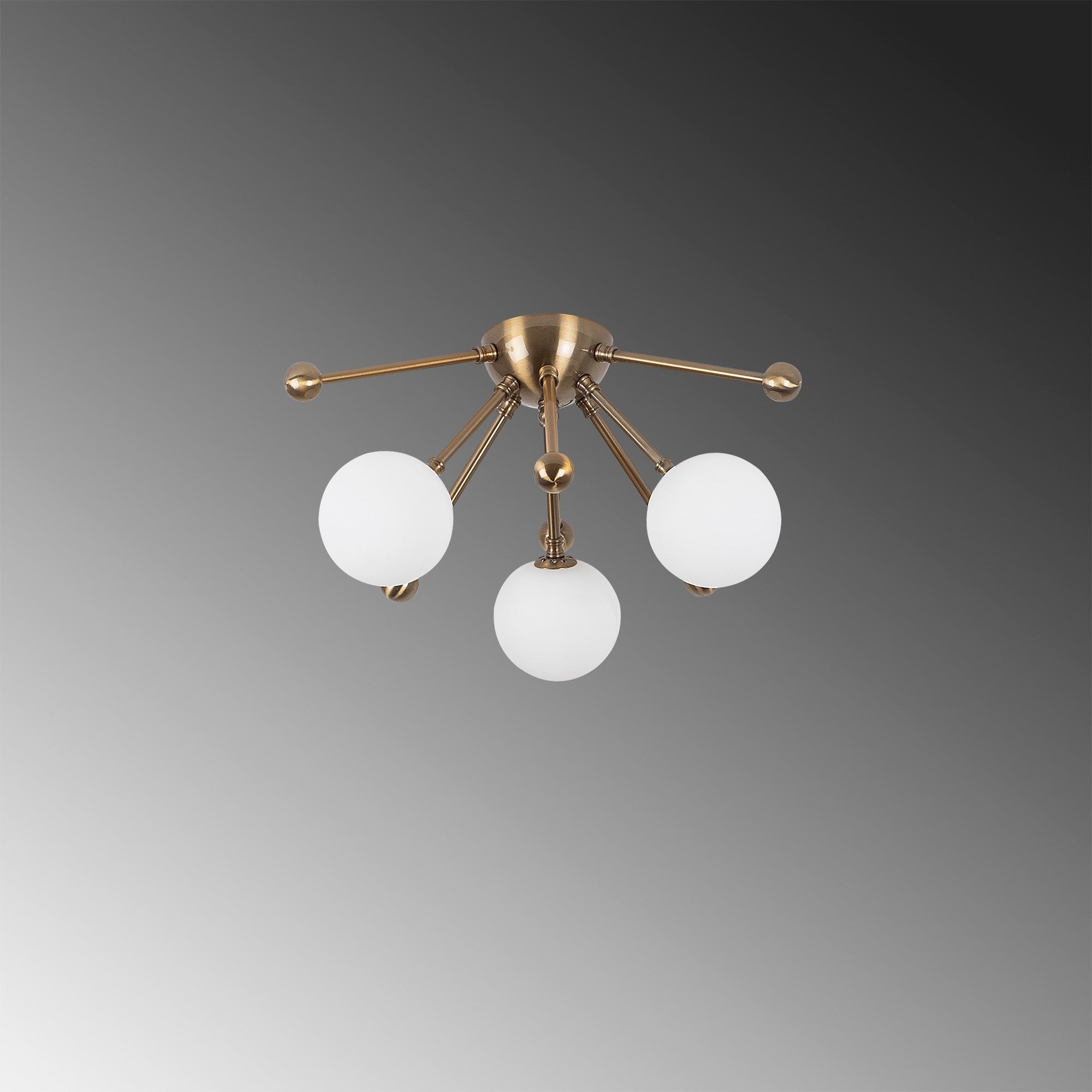 Candeeiro de Teto vintage elegante, corpo de metal, 40 x 40 x 23 cm, acabamento em cobre, 3 soquetes G9 (lâmpada não incluída), design escandinavo moderno, classificação IP20