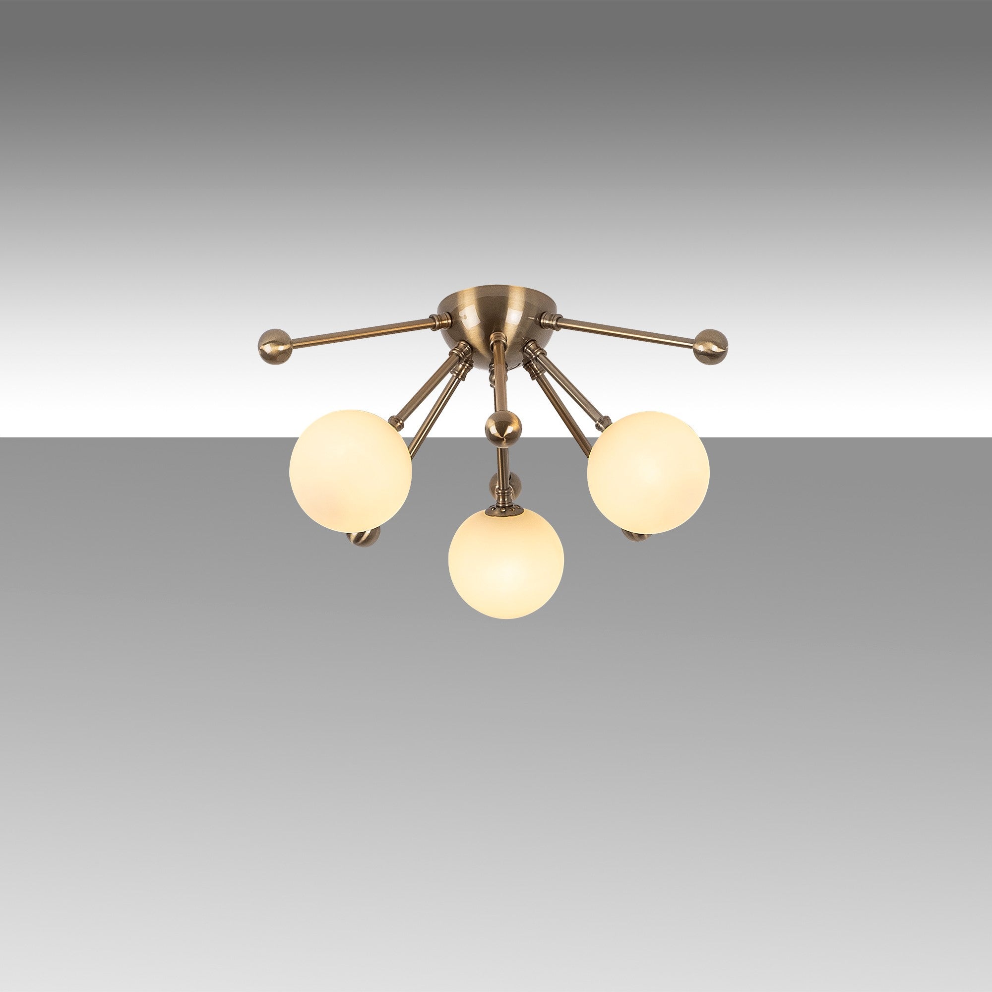 Candeeiro de Teto vintage elegante, corpo de metal, 40 x 40 x 23 cm, acabamento em cobre, 3 soquetes G9 (lâmpada não incluída), design escandinavo moderno, classificação IP20