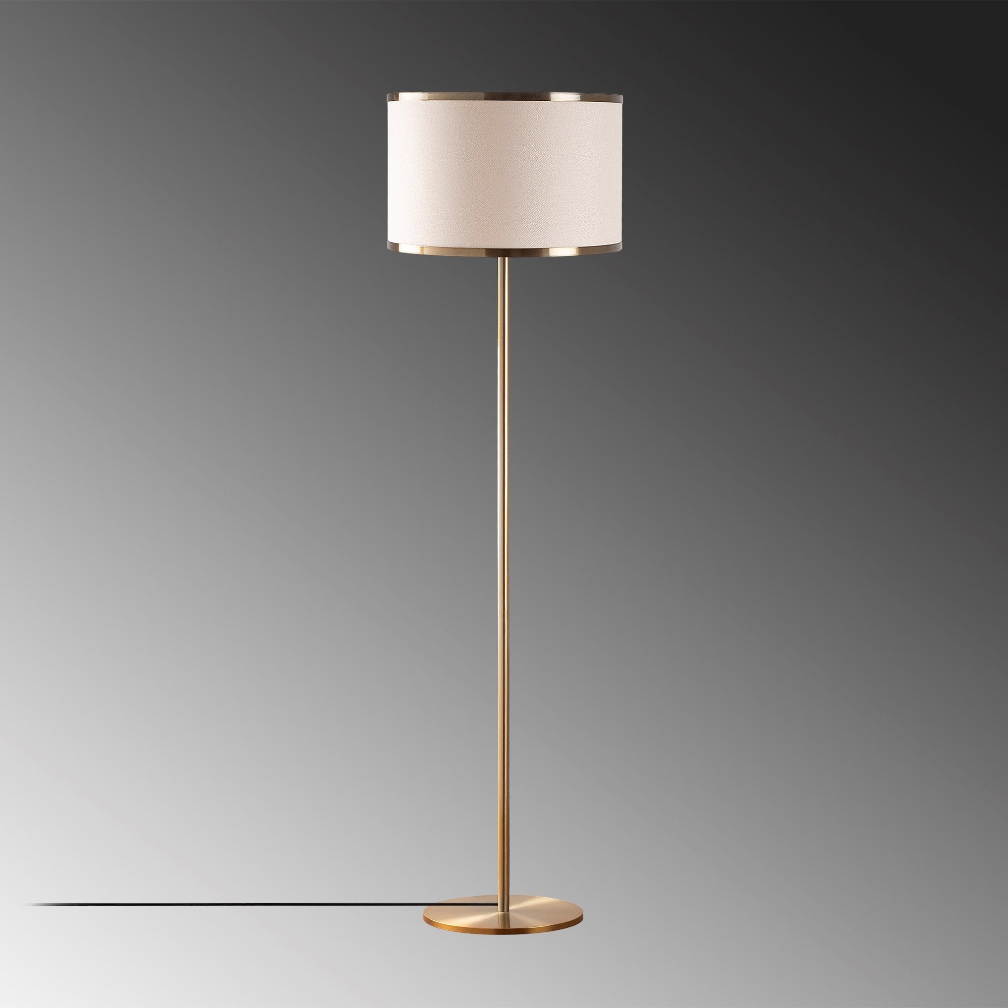 Candeeiro de Pé Moderna com Corpo de Metal, Design Vintage, 40 x 40 x 156 cm | Base de Tecido, Soquete E27, Botão Liga/Desliga | Perfeita para Decoração Glamourosa e Hoteleira