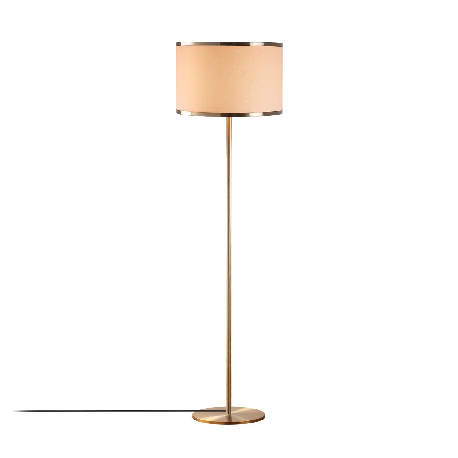 Candeeiro de Pé Moderna com Corpo de Metal, Design Vintage, 40 x 40 x 156 cm | Base de Tecido, Soquete E27, Botão Liga/Desliga | Perfeita para Decoração Glamourosa e Hoteleira