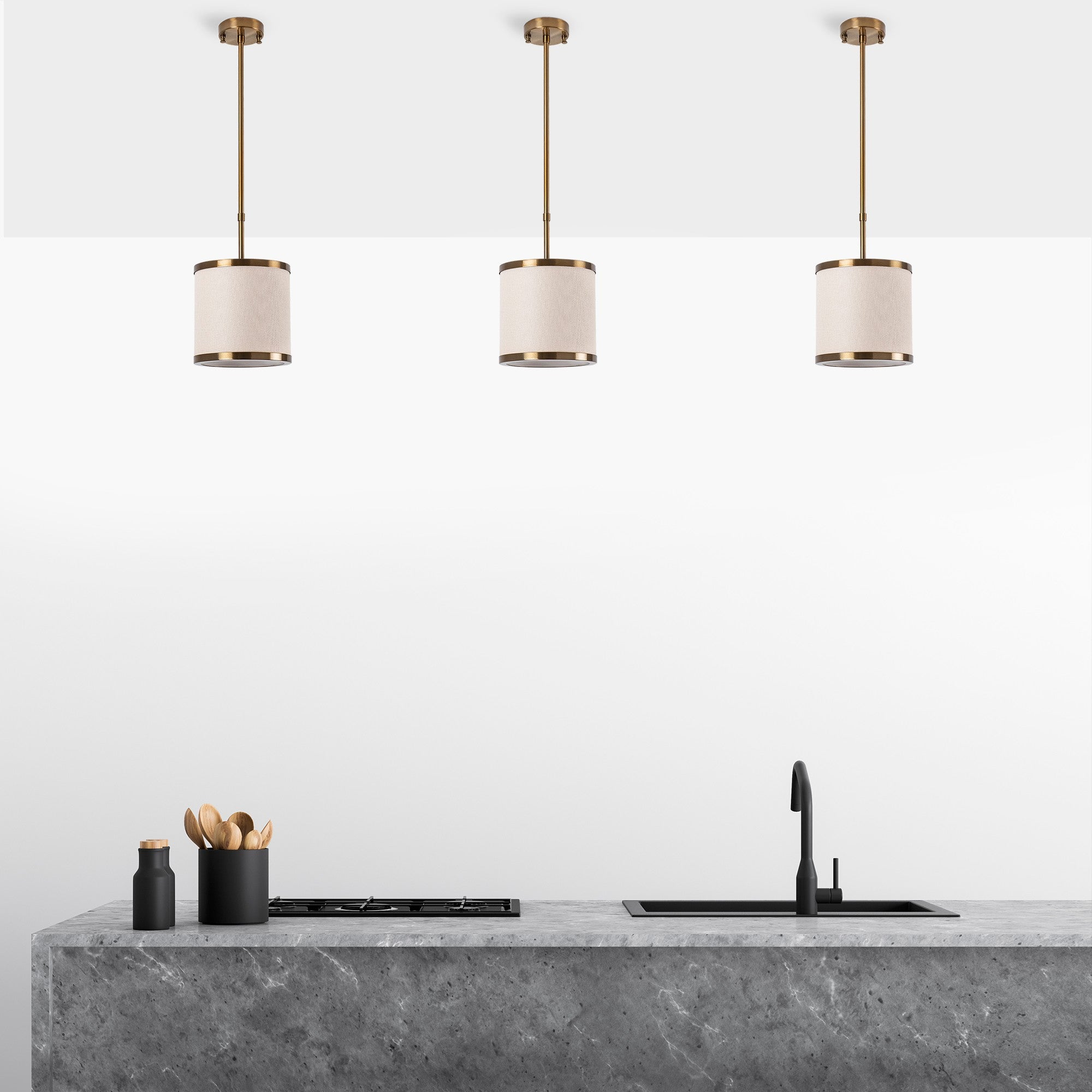 Lustre Vintage Glam, Corpo em Metal, 20 x 20 x 35 cm, Altura Máxima 75 cm, Soquete E27, IP20 | Iluminação Elegante para Espaços Modernos, Lâmpada Não Inclusa