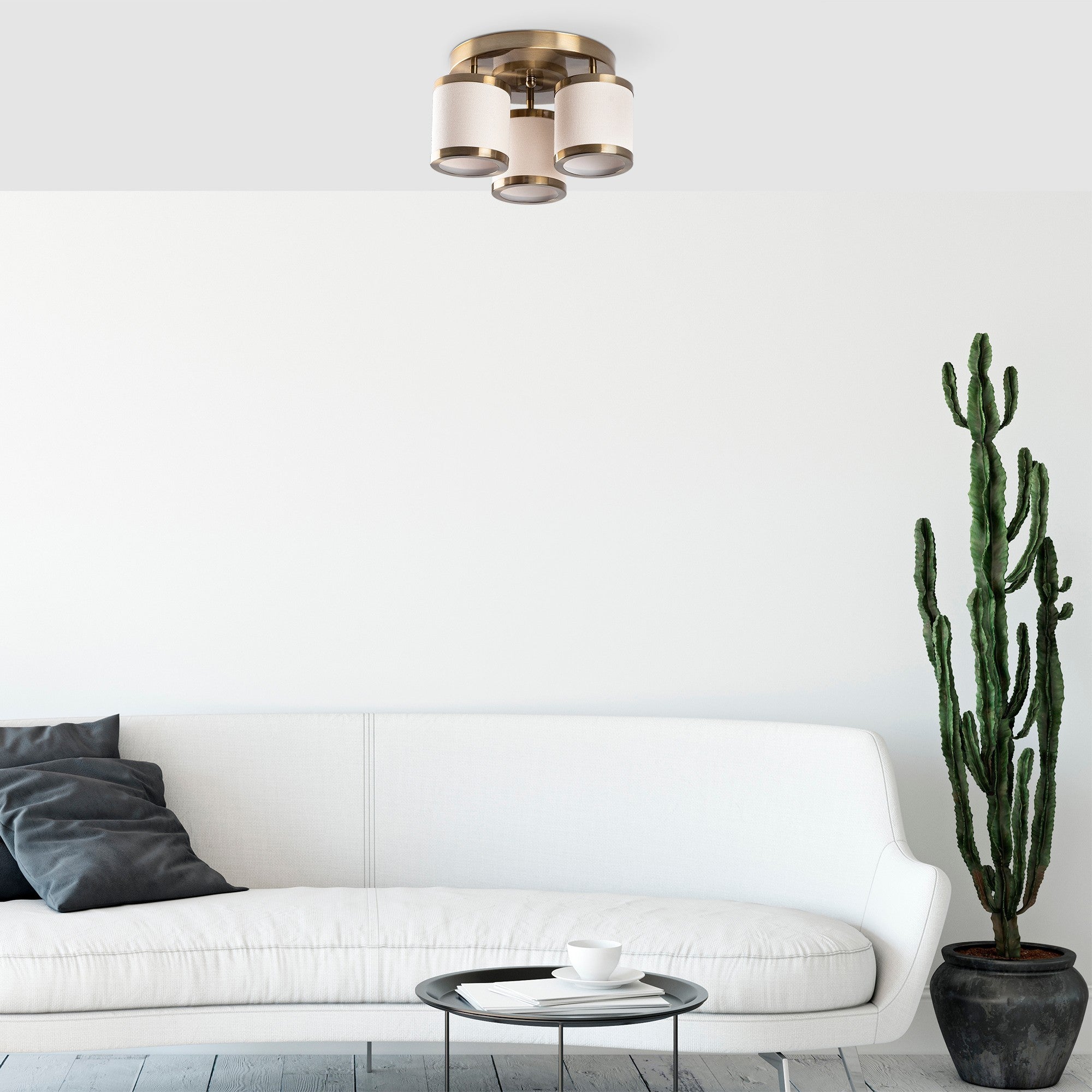 Lustre Vintage Elegante, Corpo em Metal, 40 x 40 x 22 cm | 3 Soquetes E27, Máx. 40 W | Design Glamouroso para Espaços Modernos, Classificação IP20