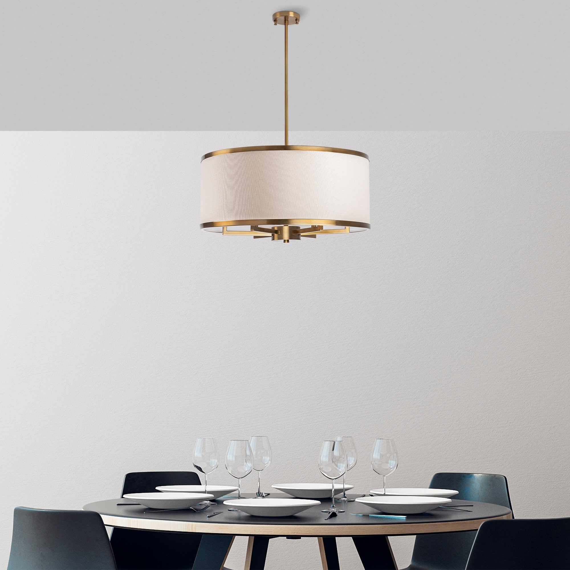Lustre Vintage Elegante, Corpo em Metal, 60 x 60 x 83 cm | 6 Soquetes E27, Máx. 40 W | Design Glamouroso para Espaços Modernos, Classificação IP20