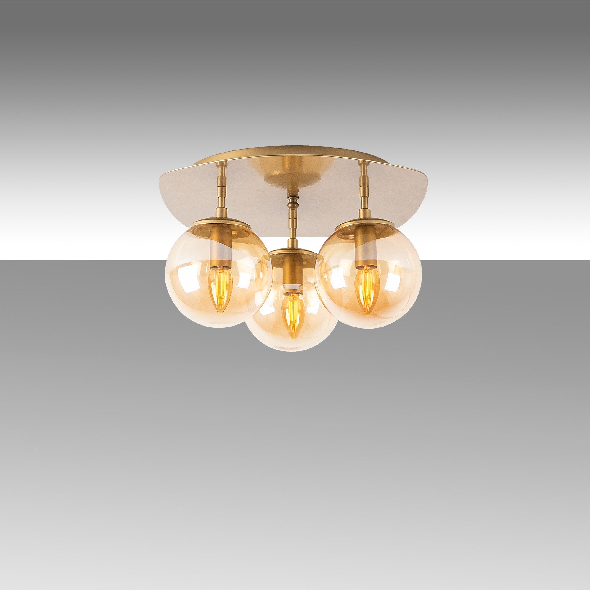 Candeeiro de Teto Dourado Elegante, Corpo em Metal, 37 x 44 x 25 cm | 3 Soquetes E14, Máx. 40 W | Design Escandinavo Moderno, Perfeito para Decoração Glamourosa