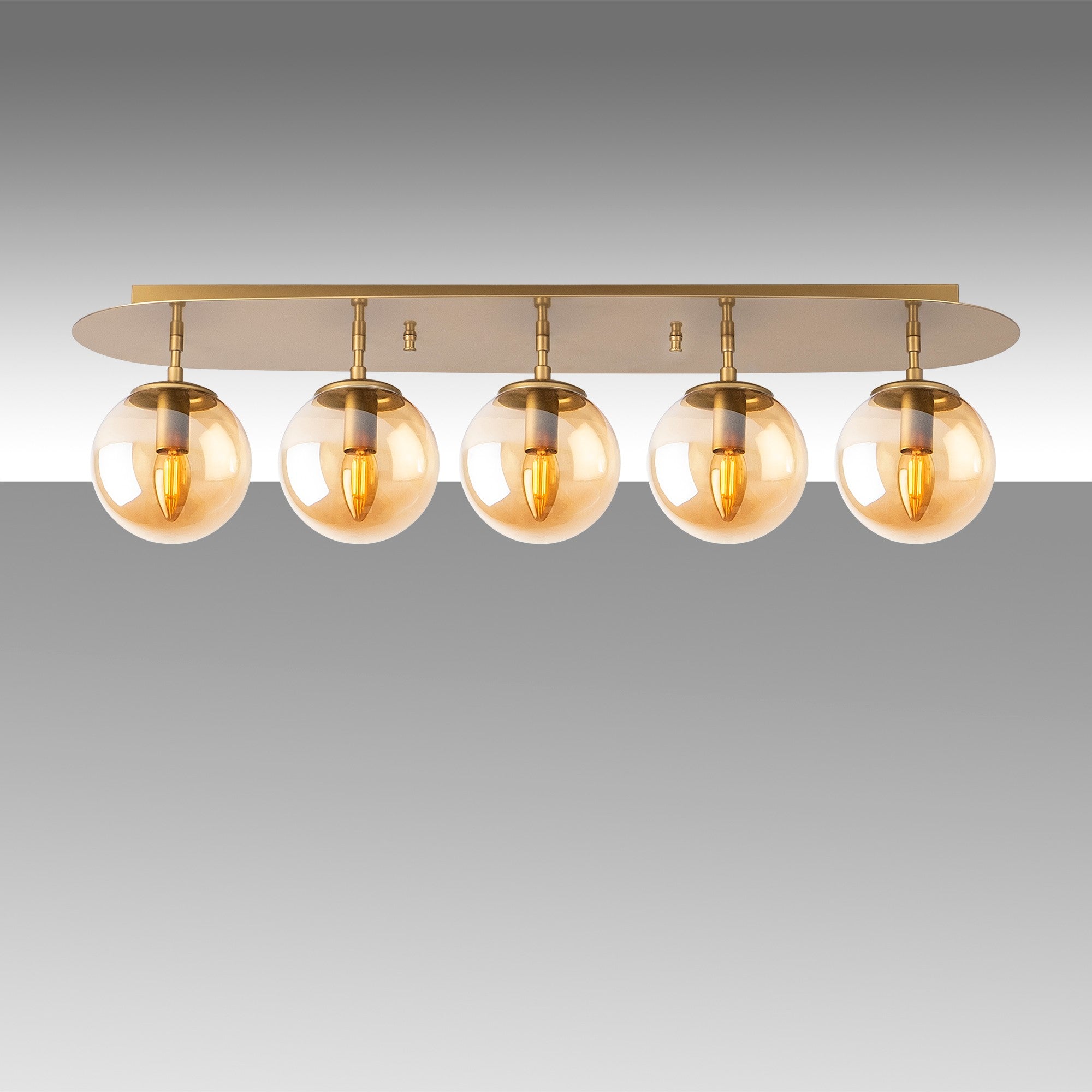 Candeeiro de Teto Dourado Elegante, Corpo em Metal, 90 x 23 x 25 cm | 5 Soquetes E14, Máx. 40 W | Design Escandinavo Moderno, Perfeito para Decoração Glamourosa