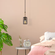 Candeeiro de Teto Industrial, Acabamento Preto e Antigo, 16 x 16 x 36 cm | Altura Ajustável até 126 cm | Soquete E27, Máx. 40 W | Iluminação Residencial Moderna