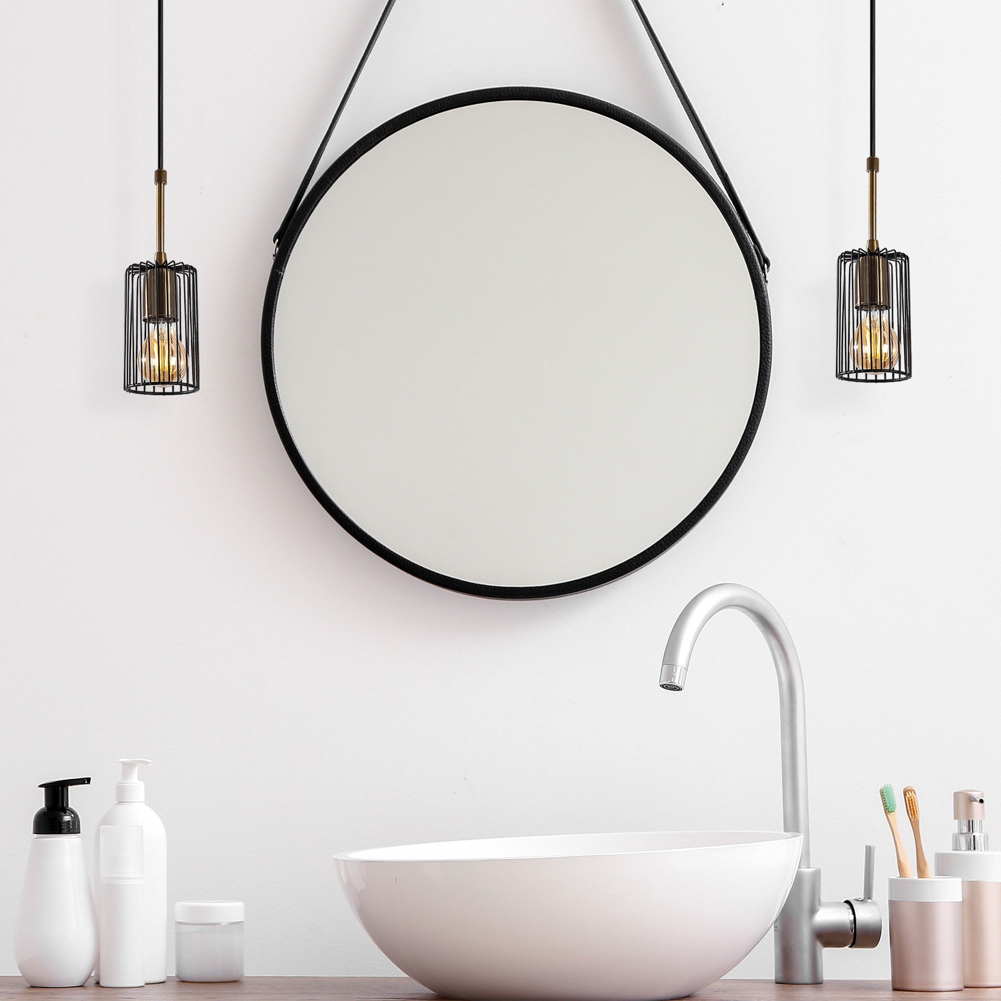 Candeeiro de Teto Industrial, Acabamento Preto e Antigo, 16 x 16 x 36 cm | Altura Ajustável até 126 cm | Soquete E27, Máx. 40 W | Iluminação Residencial Moderna