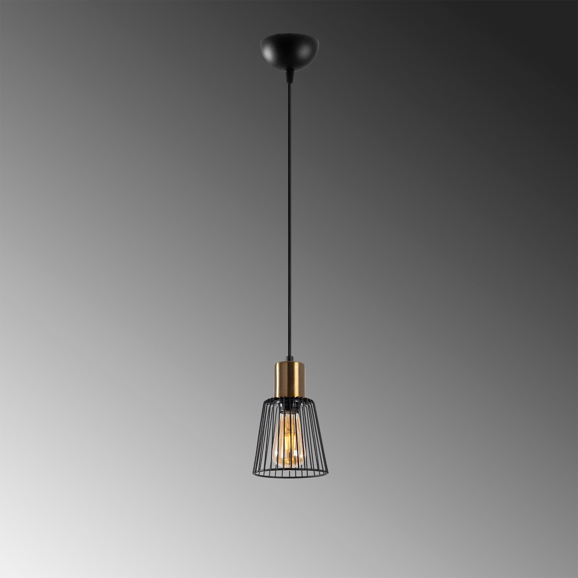 Candeeiro de Teto Industrial, Acabamento Preto e Antigo, 16x16x29 cm, Altura Ajustável até 119 cm, Soquete E27, Design Moderno para Casa e Escritório