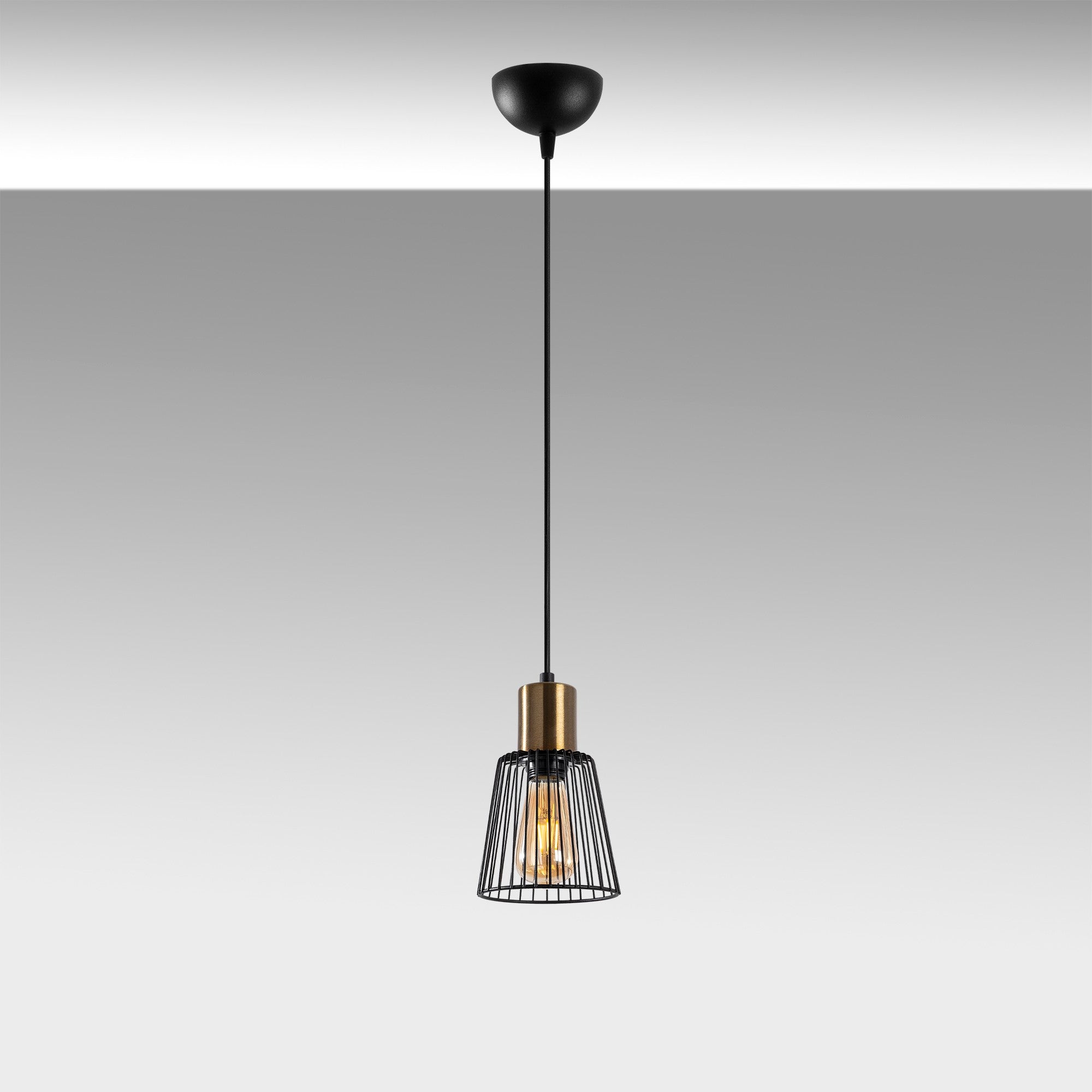 Candeeiro de Teto Industrial, Acabamento Preto e Antigo, 16x16x29 cm, Altura Ajustável até 119 cm, Soquete E27, Design Moderno para Casa e Escritório