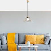 Candeeiro de Teto elegante em ouro brilhante, corpo de metal, altura ajustável, 35 x 35 x 121 cm | Soquete E27, design moderno e glamouroso para casa e escritório | Classificação IP20