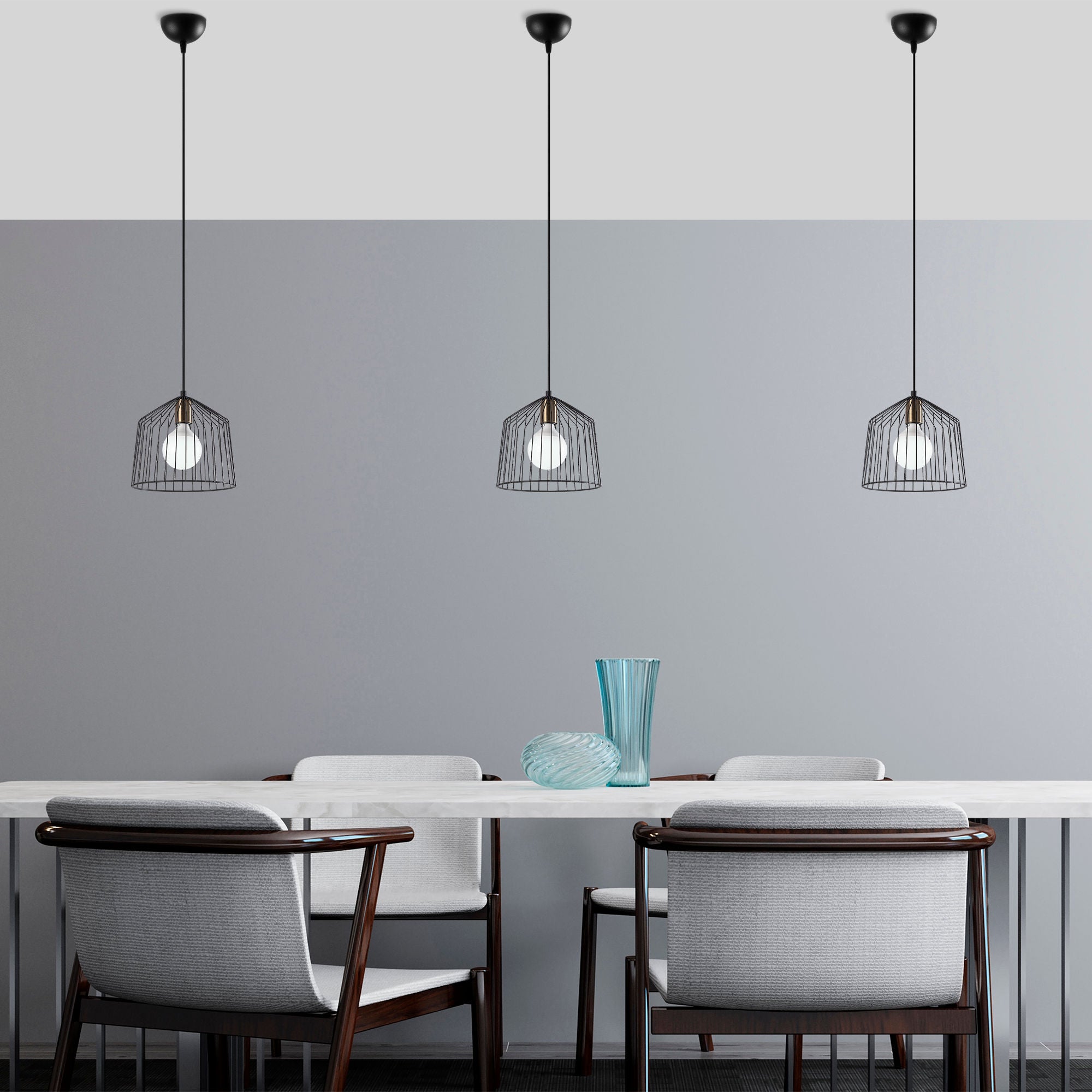 Candeeiro de Teto Industrial com Corpo em Metal, Acabamento Preto e Antigo, 26 x 26 x 121 cm | Altura Ajustável, Soquete E27, Perfeito para Espaços Modernos