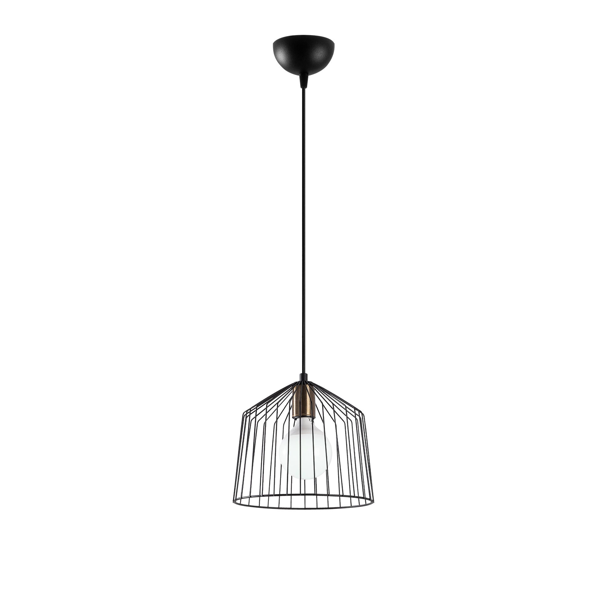 Candeeiro de Teto Industrial com Corpo em Metal, Acabamento Preto e Antigo, 26 x 26 x 121 cm | Altura Ajustável, Soquete E27, Perfeito para Espaços Modernos