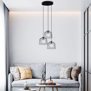 Candeeiro de Teto Industrial, Preto e Antigo, 50 x 50 x 121 cm | Corpo em Metal, Altura Ajustável, 3 x E27 máx. 40 W | Design Moderno e Inovador para Espaços Elegantes