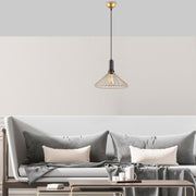 Candeeiro de Teto Dourado Brilhante e Glamouroso, Corpo em Metal, Altura Ajustável, 34 x 34 x 130 cm | Soquete E27, Potência Máxima de 40 W | Iluminação Elegante para Espaços Modernos, IP20