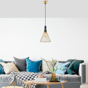 Candeeiro de Teto dourado brilhante e glamoroso, corpo de metal, 24 x 24 x 140 cm, altura ajustável, soquete E27, design elegante para espaços modernos, classificação IP20.