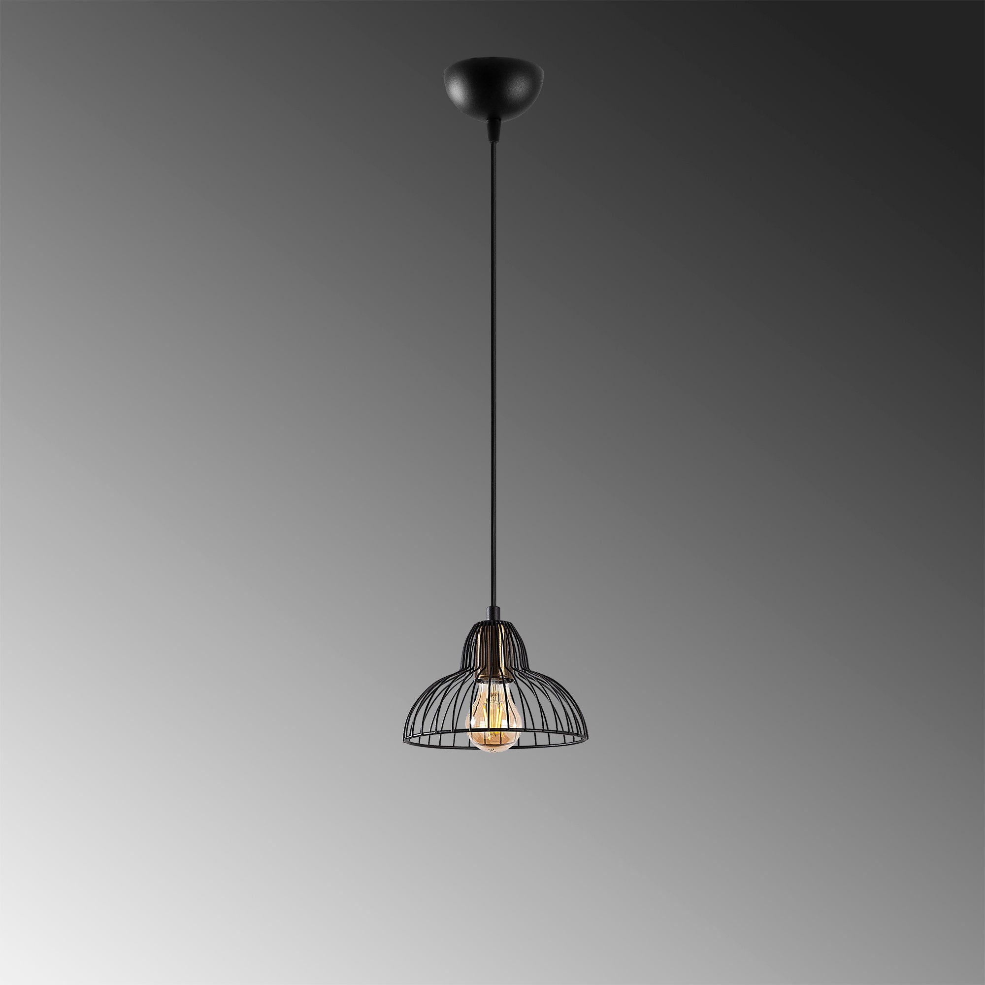 Candeeiro de Teto Industrial com Corpo em Metal, Altura Regulável, Acabamento Preto e Antigo, 20 x 20 x 114 cm | Soquete E27, Perfeito para Decoração Moderna