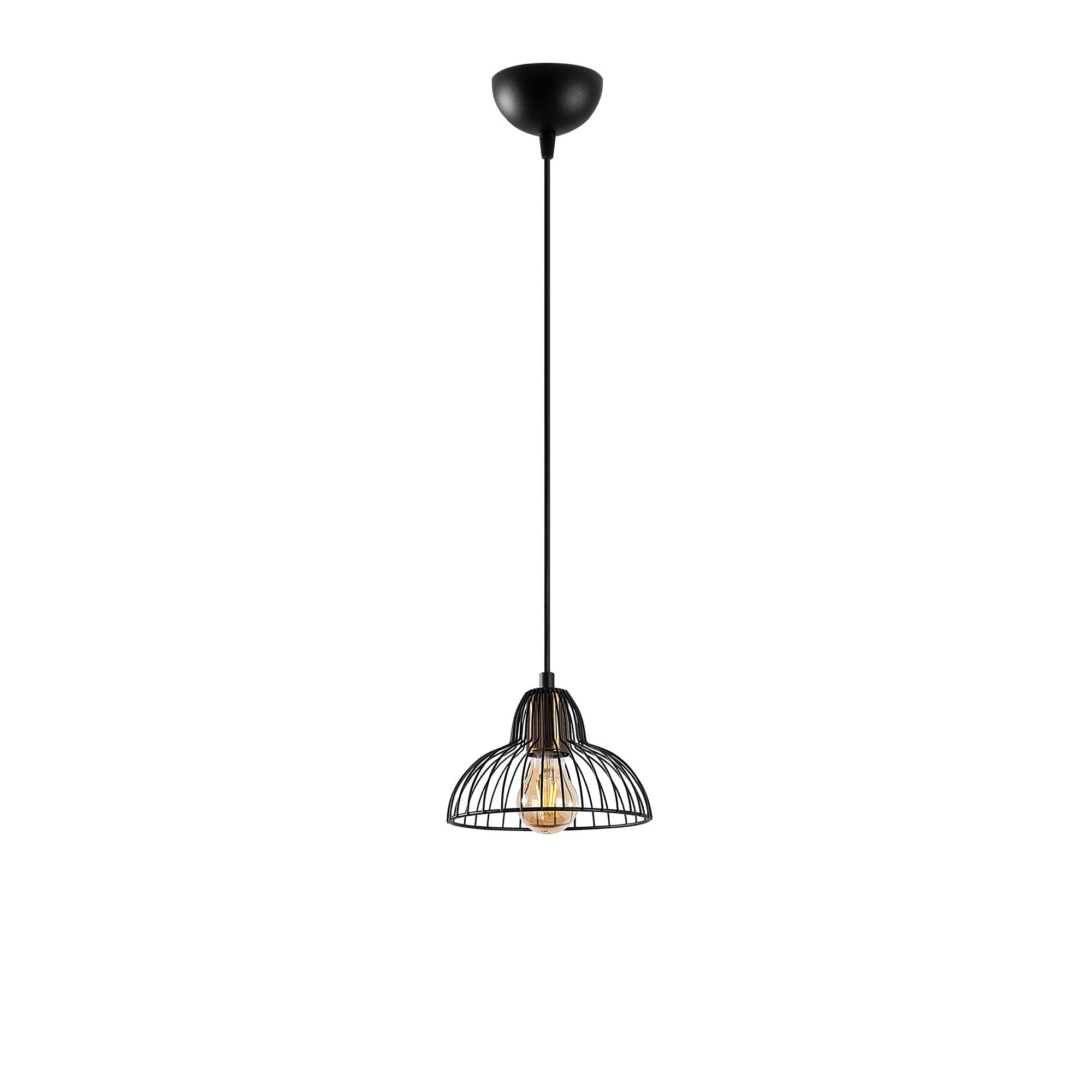 Candeeiro de Teto Industrial com Corpo em Metal, Altura Regulável, Acabamento Preto e Antigo, 20 x 20 x 114 cm | Soquete E27, Perfeito para Decoração Moderna