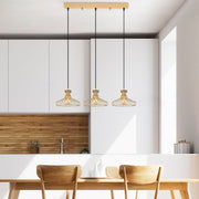 Candeeiro de Teto elegante em ouro brilhante, corpo de metal, altura ajustável, 96 x 23 x 129 cm | 3 x E27 máx. 40 W, design moderno e glamouroso para casa e escritório