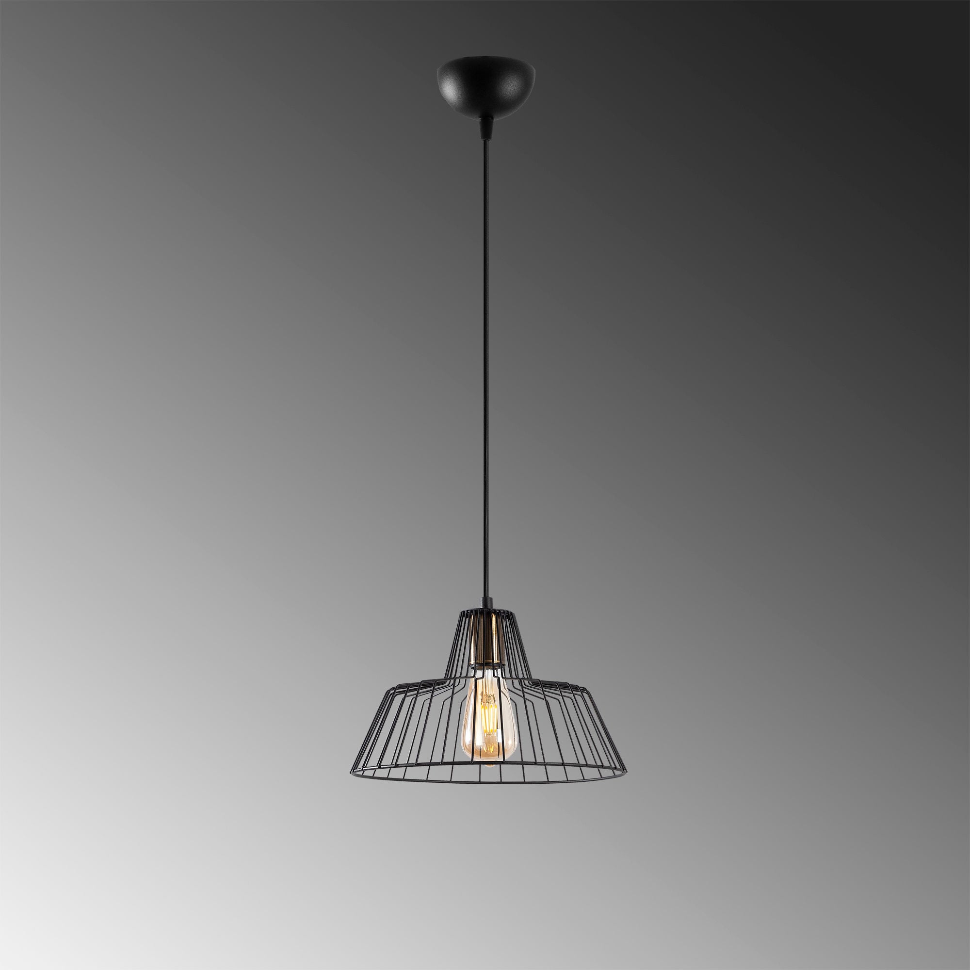 Candeeiro de Teto Industrial com Corpo em Metal, Acabamento Preto e Antigo, 30 x 30 x 116 cm | Altura Ajustável, Soquete E27, Perfeito para Espaços Modernos