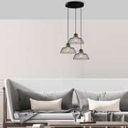 Candeeiro de Teto Industrial, Acabamento Preto e Antigo, 55 x 55 x 116 cm | Corpo em Metal, Altura Ajustável, 3 Soquetes E27 | Perfeito para Decoração Moderna