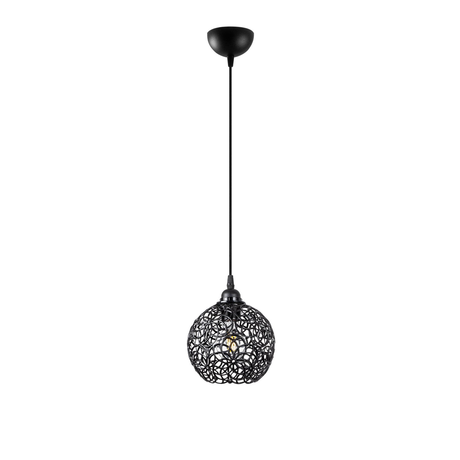 Candeeiro de Teto Preto Moderno, Corpo em Metal, 17 x 17 x 118 cm, Altura Ajustável, Soquete E27, IP20 | Design Industrial Elegante para Casa e Escritório