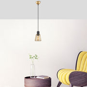 Candeeiro de Teto Dourado Elegante, Corpo em Metal, 16 x 16 x 119 cm | Altura Ajustável, Soquete E27, IP20 | Perfeito para Decoração e Iluminação Glamourosa