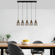 Candeeiro de Teto Industrial, Acabamento Preto e Antigo, 85 x 16 x 115 cm | Corpo em Metal, Altura Ajustável, 5 Soquetes E27 | Iluminação Moderna para Casa e Escritório