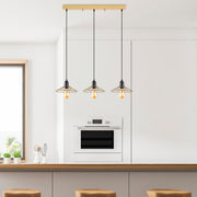 Candeeiro de Teto moderno dourado brilhante, 98 x 25 x 114 cm | Corpo de metal, altura ajustável, 3 soquetes E27 | Iluminação elegante para decoração de casa e escritório