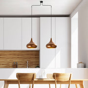 Candeeiro de Teto Elegante de Pátina, Corpo em Metal, 95 x 26 x 141 cm | Altura Ajustável, 2 x E27, Máx. 40 W | Design Escandinavo Moderno para Espaços Glamourosos