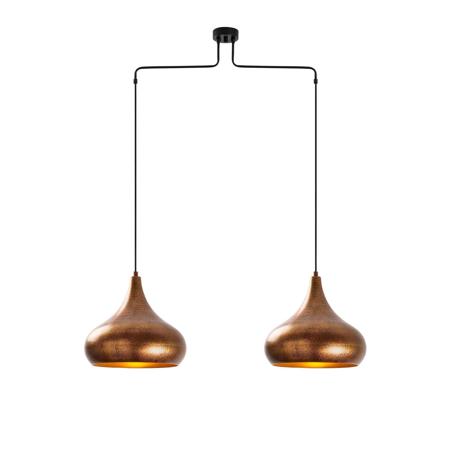 Candeeiro de Teto Elegante de Pátina, Corpo em Metal, 95 x 26 x 141 cm | Altura Ajustável, 2 x E27, Máx. 40 W | Design Escandinavo Moderno para Espaços Glamourosos