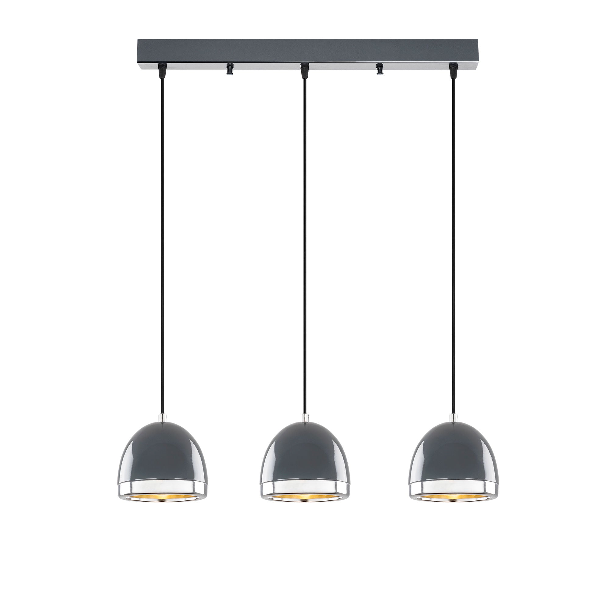 Candeeiro de Teto moderno em antracite, corpo de metal, altura ajustável, 62 x 17 x 110 cm | 3 soquetes E27, IP20 | Design escandinavo elegante para decoração de casa