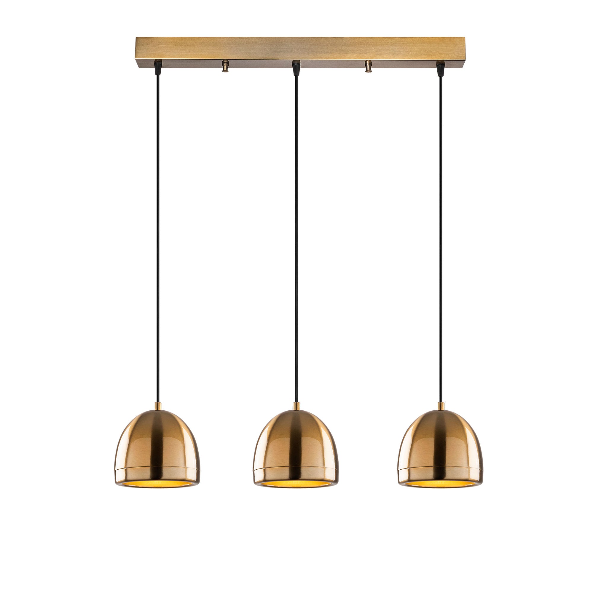 Candeeiro de Teto Vintage Elegante, Corpo em Metal Cobre, 62 x 17 x 110 cm | Altura Ajustável, 3 Soquetes E27, Perfeito para Decoração Moderna e Escandinava
