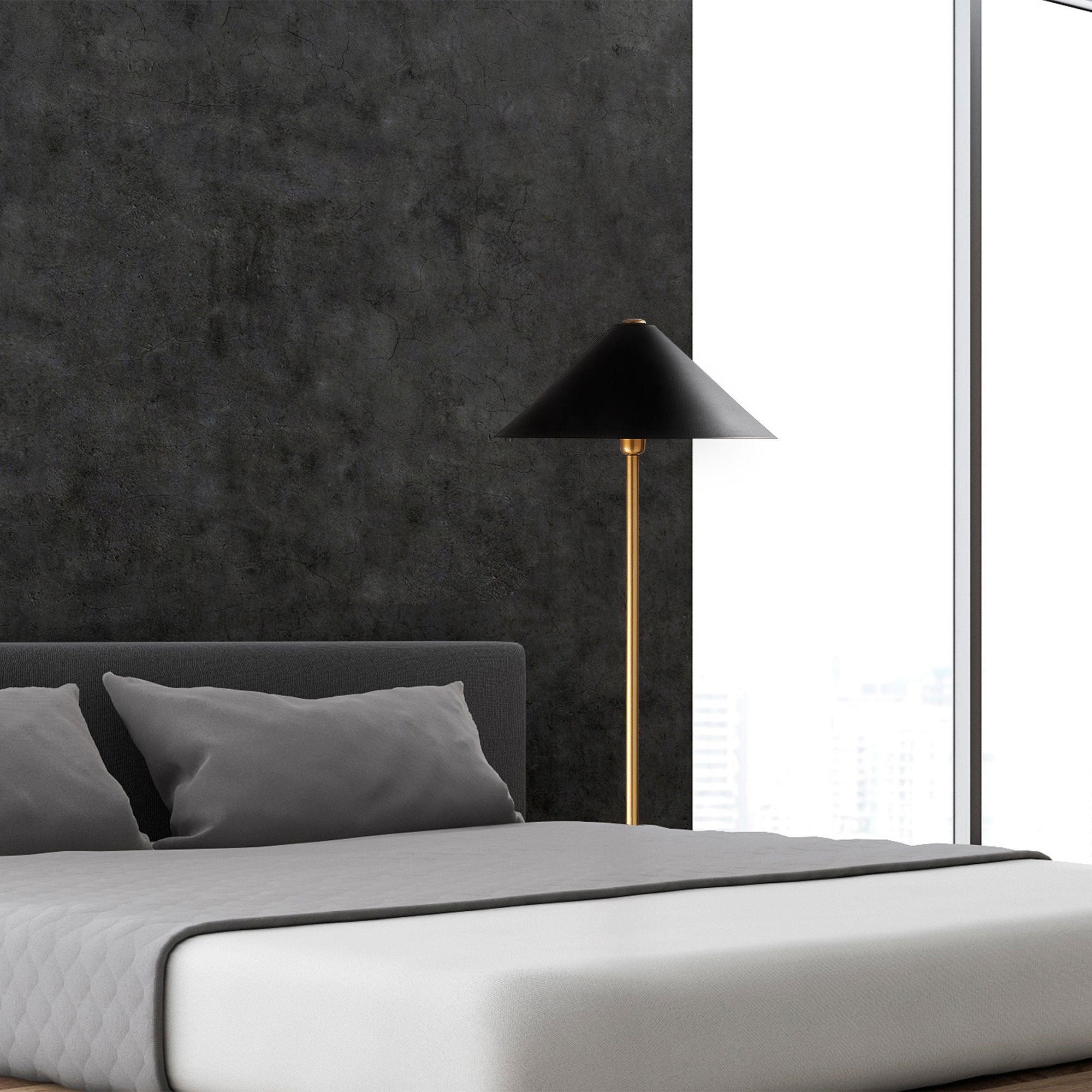 Candeeiro de Pé moderna dourada, 46 x 46 x 150 cm, corpo de metal, soquete E27, 40 W máx., design escandinavo elegante para decoração de casa e hotel, classificação IP20