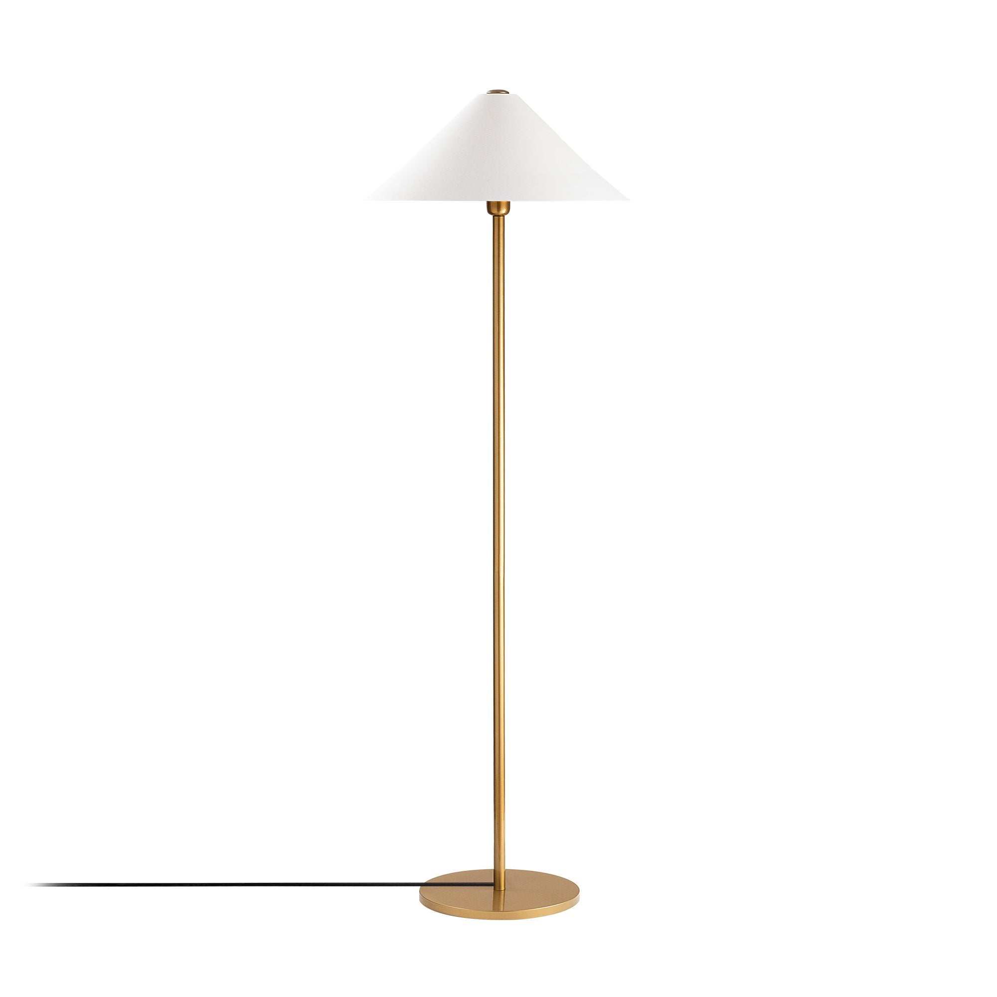 Candeeiro de Pé Moderna com Corpo em Metal, Acabamento Dourado, 46 x 46 x 150 cm | Soquete E27, 40 W máx., Cabo de 200 cm | Iluminação Elegante para Decoração Glamourosa e Escandinava