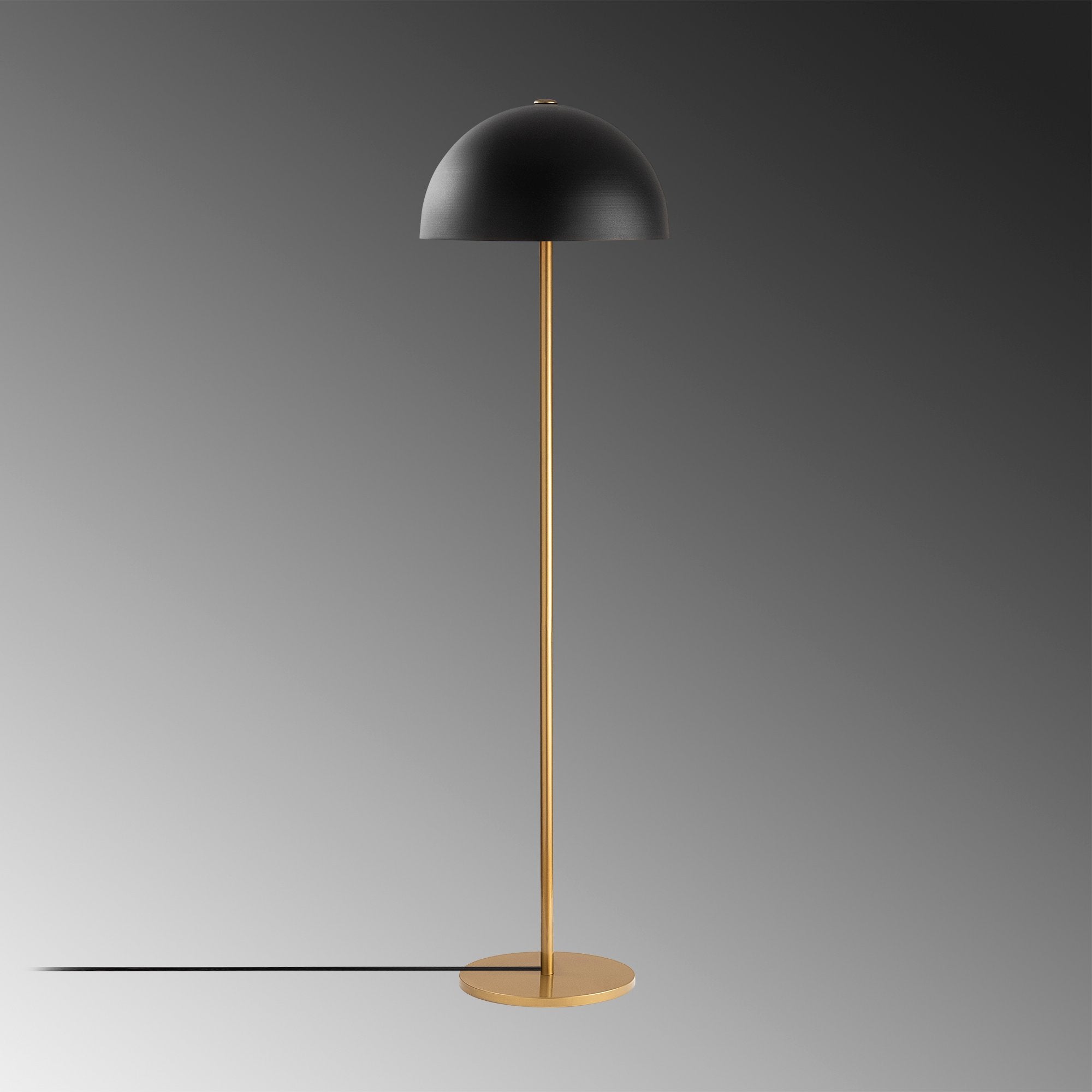 Candeeiro de Pé moderna com corpo de metal, acabamento dourado, 40 x 40 x 154 cm | Soquete E27, 40 W máx., cabo de 200 cm | Design escandinavo elegante para residências e hotéis