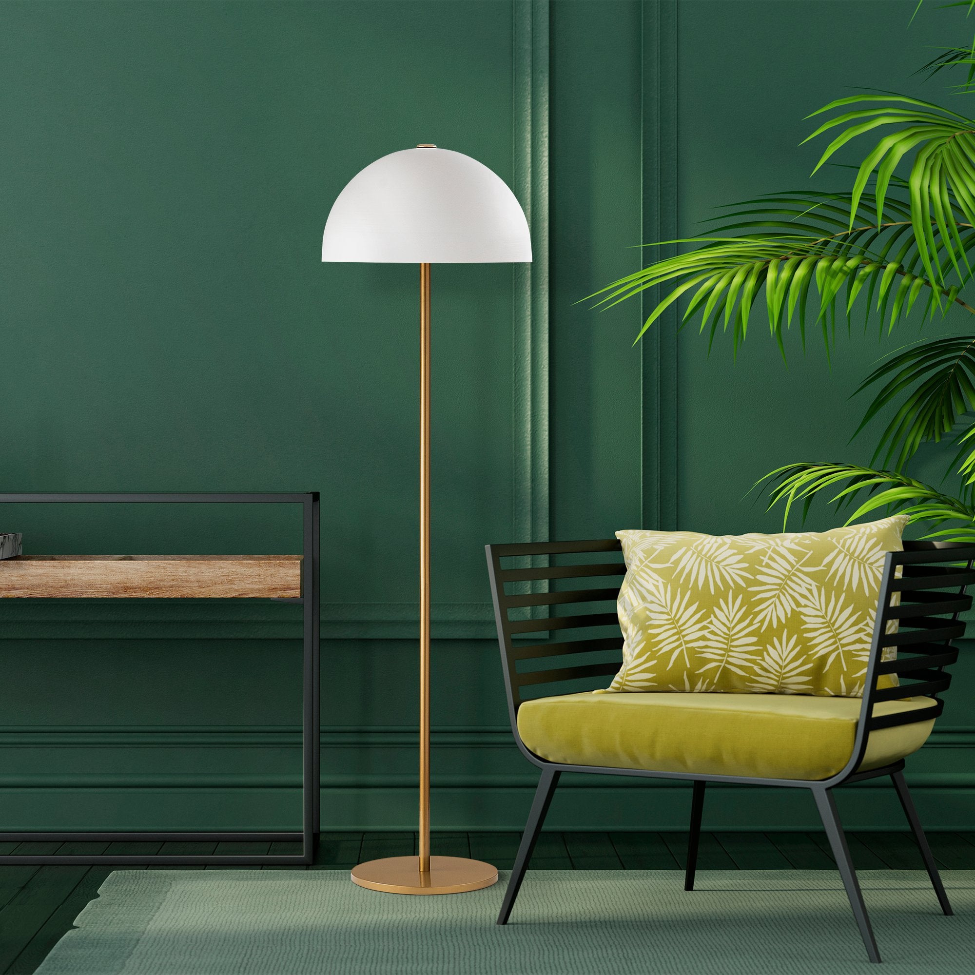 Candeeiro de Pé Moderna com Corpo em Metal, Acabamento Dourado, 40 x 40 x 154 cm | Soquete E27, 40 W máx., Cabo de 200 cm | Iluminação Elegante para Decoração Glamourosa e Escandinava