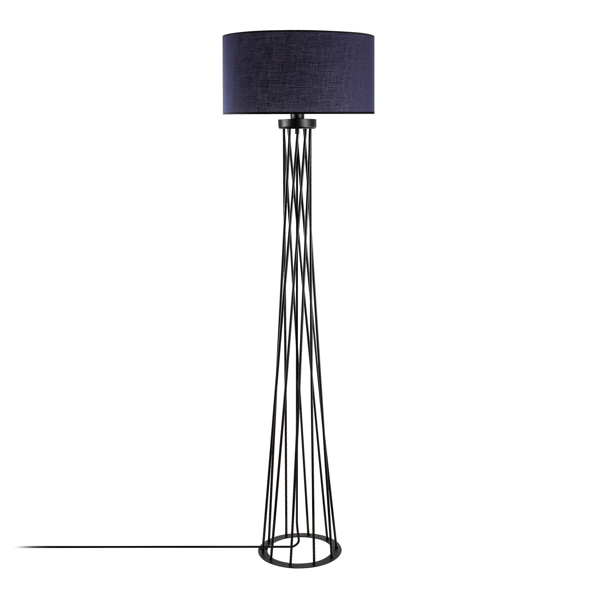 Candeeiro de Pé estilosa com corpo de metal, cor antracite, 50 cm de largura x 175 cm de altura | Soquete E27, 40 W máx., cabo de 200 cm, interruptor liga/desliga | Iluminação moderna para casa e escritório