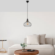 Candeeiro de Teto Industrial, Preto e Antigo, 22 x 22 x 120 cm | Corpo de Metal, Altura Ajustável, Soquete E27, Perfeito para Decoração Moderna