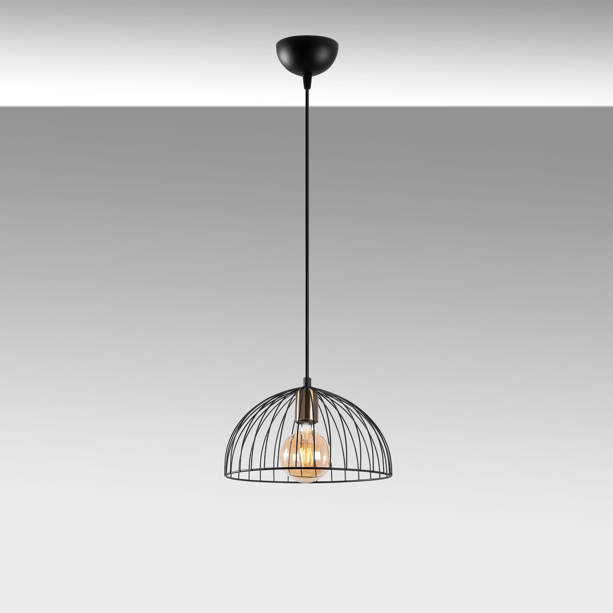 Candeeiro de Teto Industrial com Corpo em Metal, Acabamento Preto e Antigo, 31 x 31 x 105 cm | Altura Ajustável, Soquete E27, Perfeito para Espaços Modernos