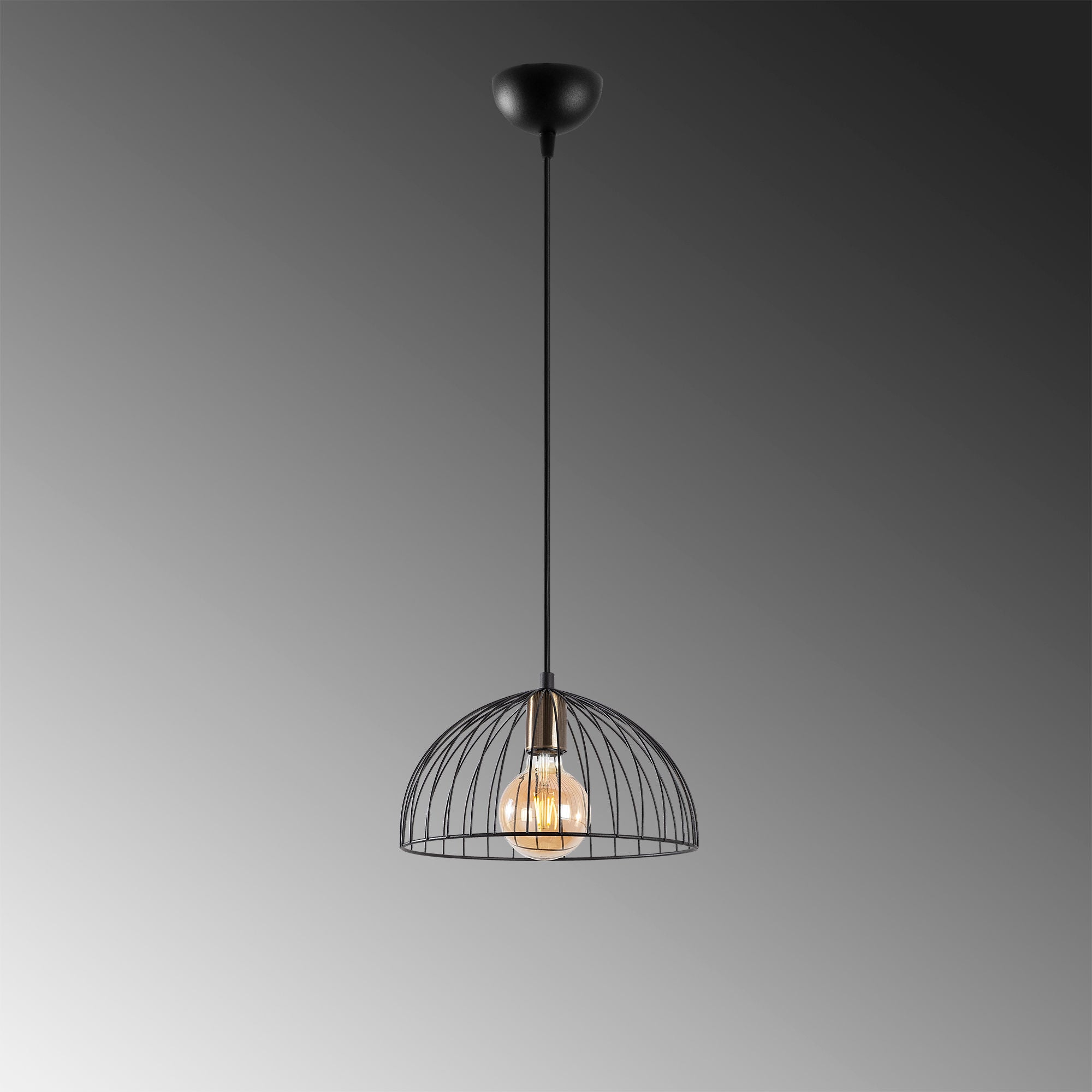 Candeeiro de Teto Industrial com Corpo em Metal, Acabamento Preto e Antigo, 31 x 31 x 105 cm | Altura Ajustável, Soquete E27, Perfeito para Espaços Modernos