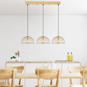 Candeeiro de Teto Dourado Elegante, Corpo em Metal, 101 x 31 x 105 cm | Altura Ajustável, 3 Soquetes E27, Design Moderno e Glamouroso | Perfeito para Salas de Estar e Salas de Jantar